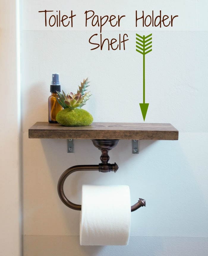 Toilet Paper Holder with Floating Shelf by DIY Show Off