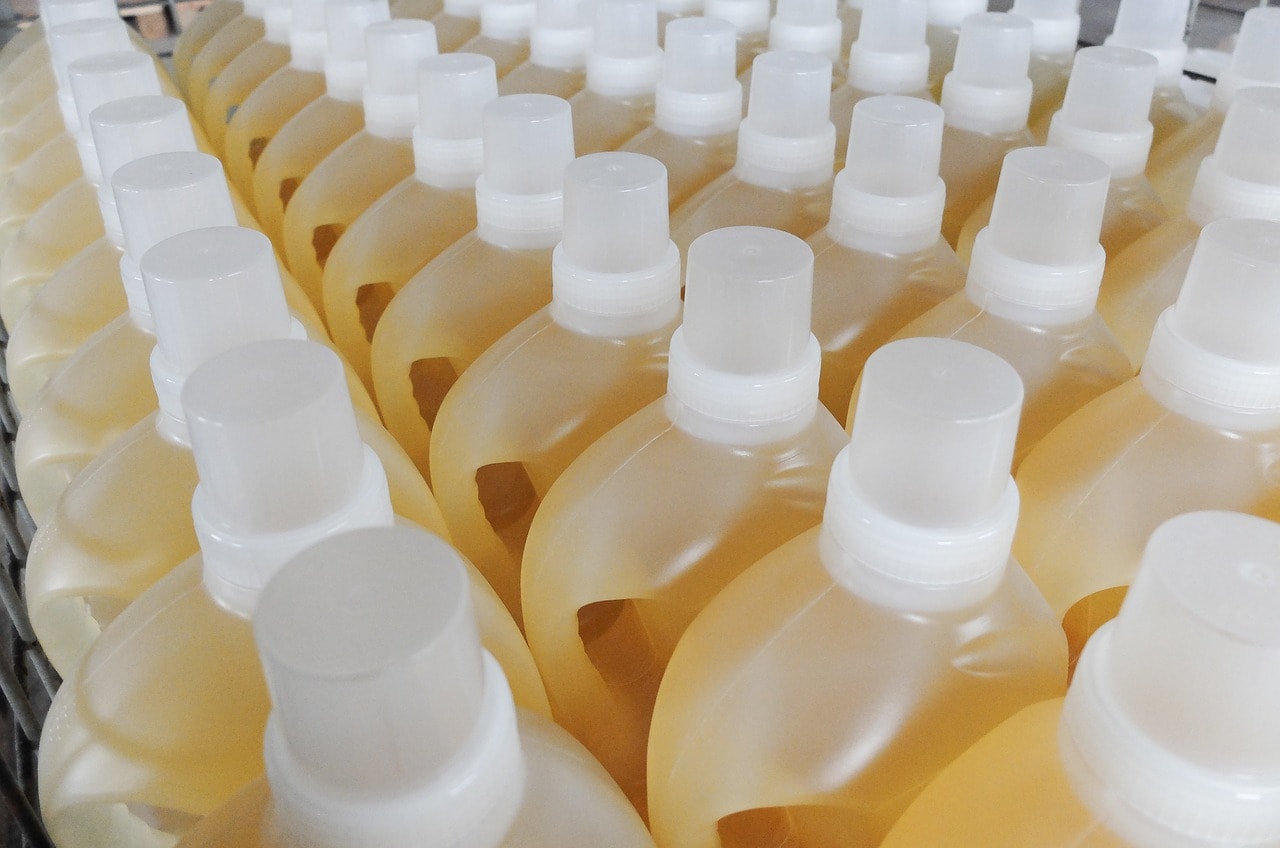 bottles of liquid detergent