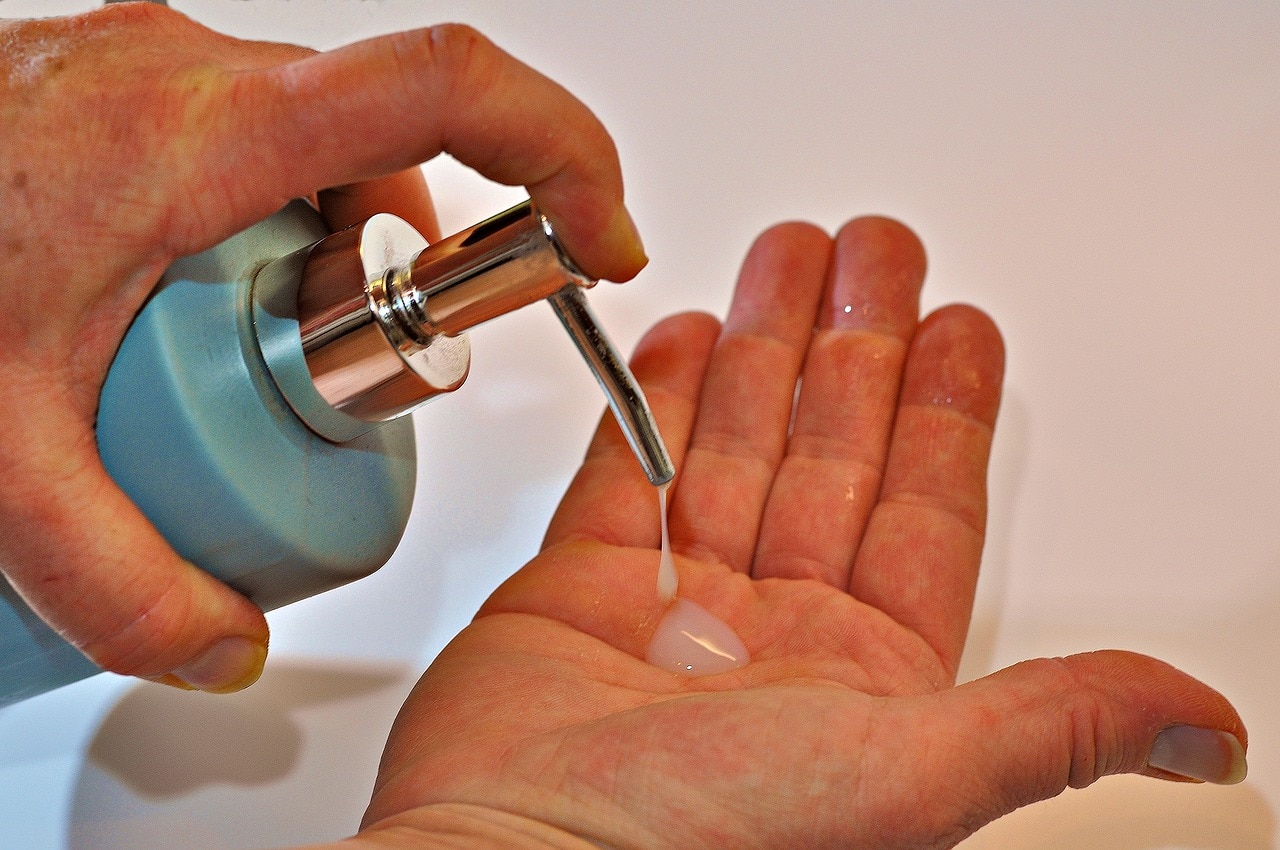 pouring hand soap