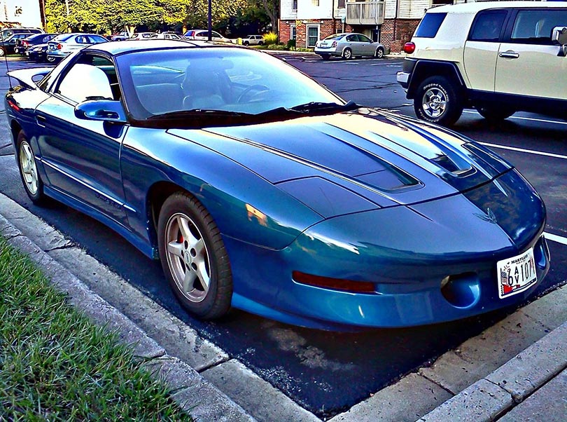 blue Pontiac Trans Am car