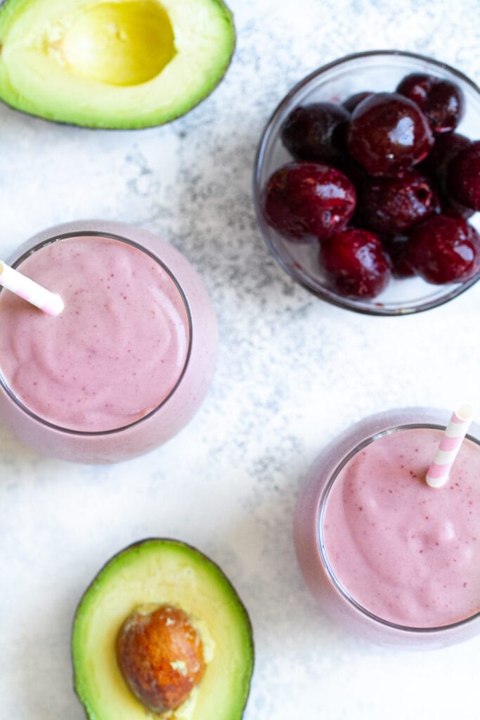 Cherry Avocado Smoothie by running with spoons
