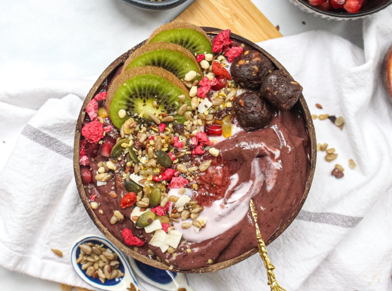Chocolate Berry Ginger Ninja Smoothie Bowl