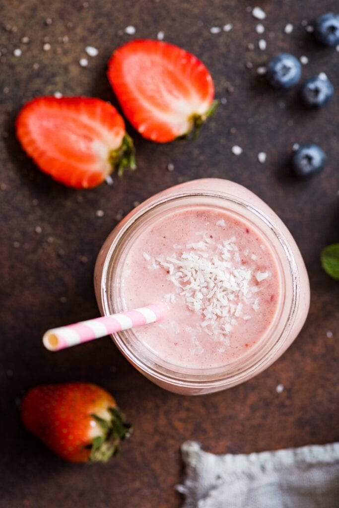 Berry Coconut Protein Shake- go dairy free