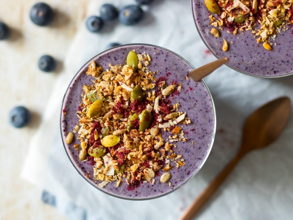 Blueberry Zucchini Protein Smoothie- nourisheveryday