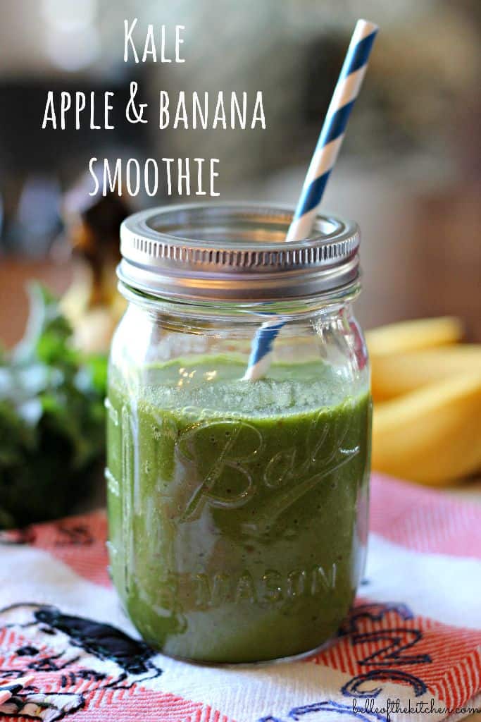 Kale, Apple and Banana Smoothie- belleofthekitchen