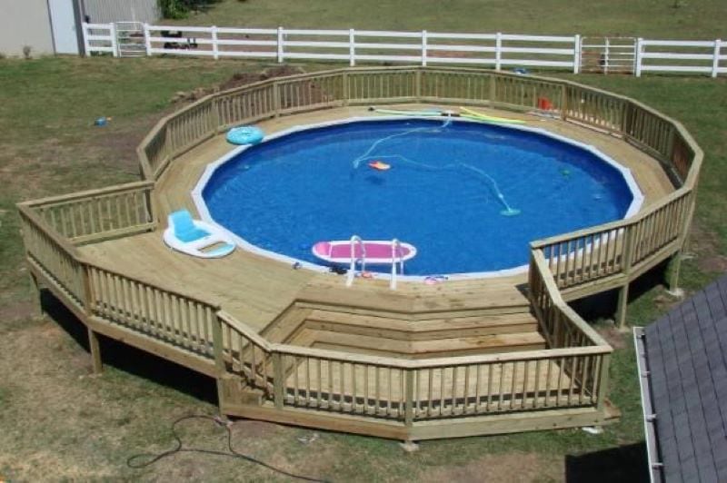 diy 27 foot above ground pool deck plans