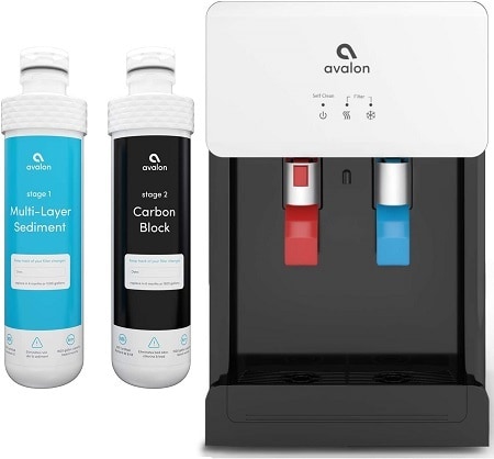3Avalon A8CTBOTTLELESSWHT Countertop Self Cleaning Touchless Bottleless Cooler Dispenser