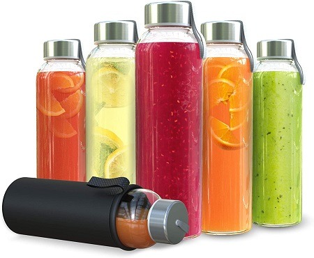 5Chef's Star Glass Water Bottle 18oz Bottles