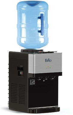 6Brio Limited Edition Top Loading Countertop Water Cooler Dispenser with Hot Cold and Room
