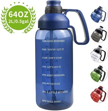 9 64 OZ Water Bottle with Straw
