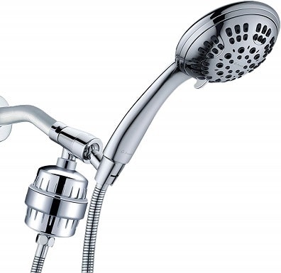 A shower water softener