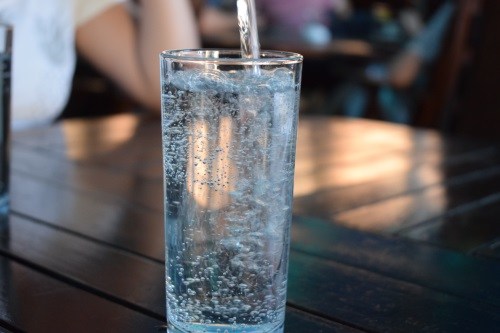 Glass of filtered water