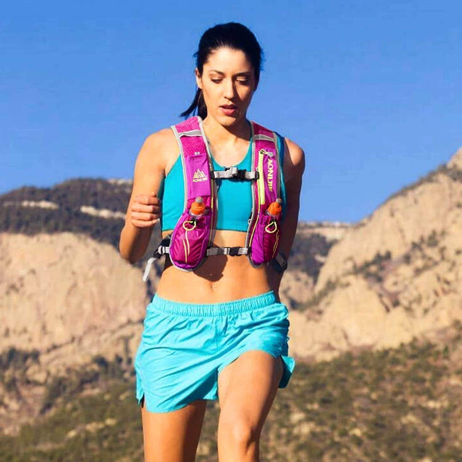 Running with a hydration pack