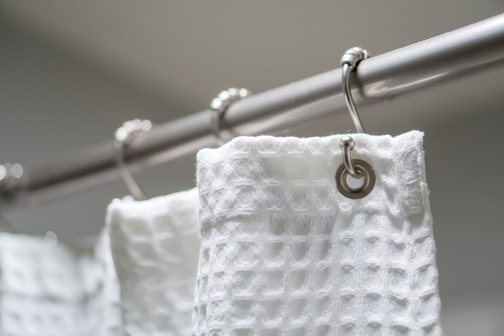 luxury shower curtain on rod