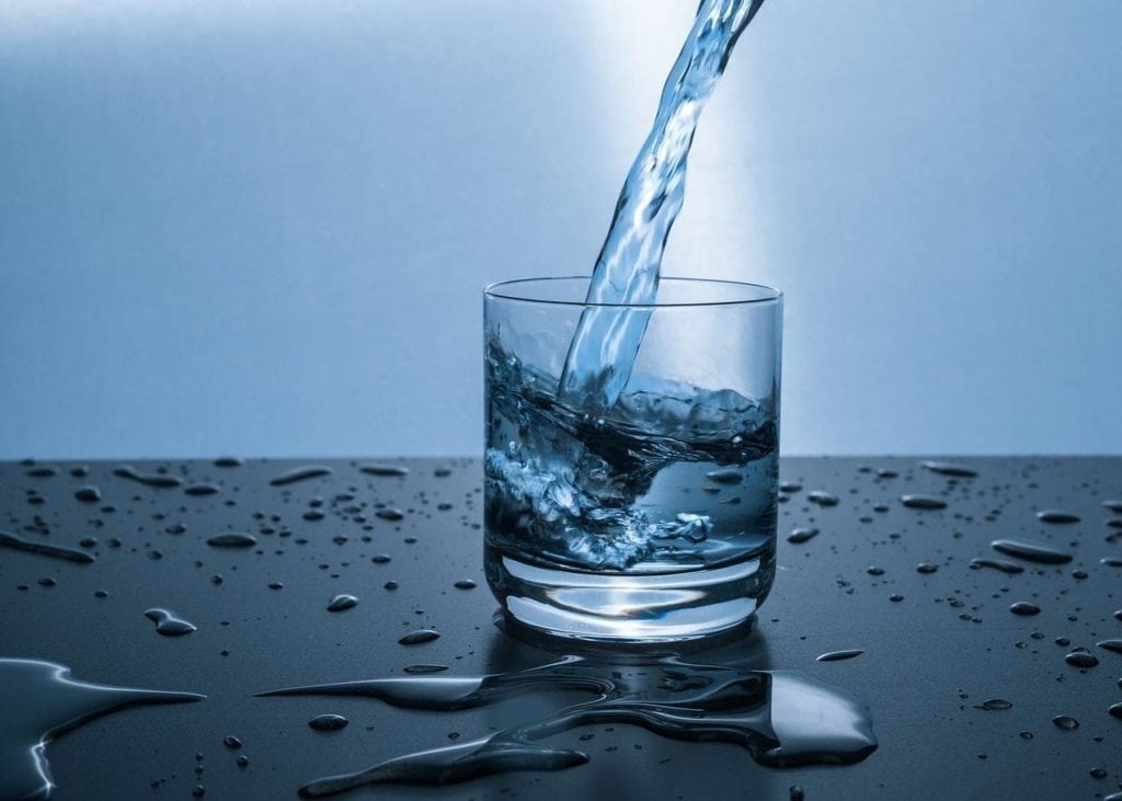 water poured in the glass