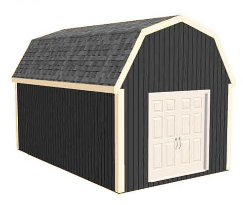 10×12 Backyard Storage Shed with Porch Plans & Blueprints from Shed Drafts