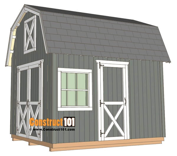10×12 Barn Shed Plans from Construct 101