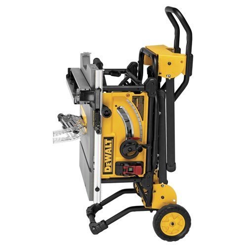 a job site table saw up close