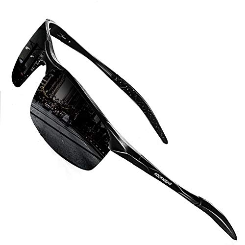 ROCKNIGHT Driving Polarized Sunglasses for Men UV Protection Ultra Lightweight Al Mg Golf Fishing Sports Sunglasses