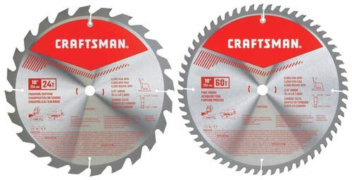 CRAFTSMAN 10-Inch Miter Saw Blade, Combo Pack
