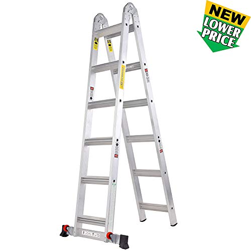 TOPRUNG 12ft Aluminum Extension Ladder