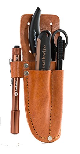 Southwire Tools & Equipment 59724340 ESP-KIT Electrician Splicing Kit with Boot Knife, ESP Scissors, LED Pen Light, Marking Pen, and Rugged Leather Pouch, Comfort Grip Handles, 1 Kit