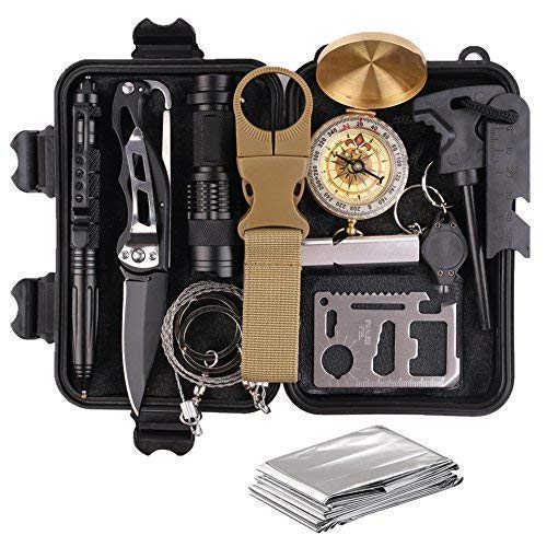 Survival Gear Kits 13 in 1- Outdoor Emergency SOS Survive Tool