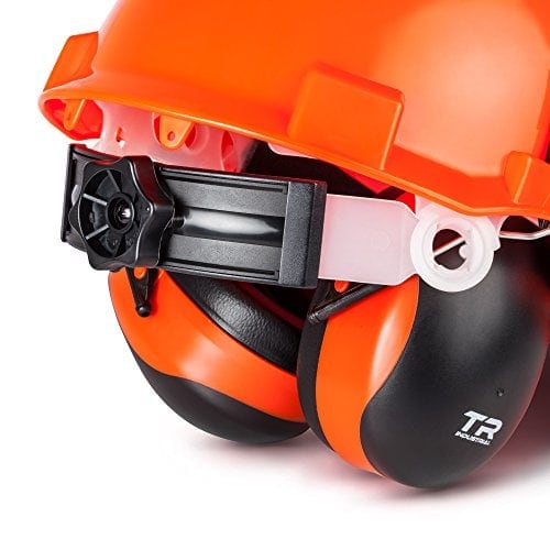 Ear protection of chainsaw helmet