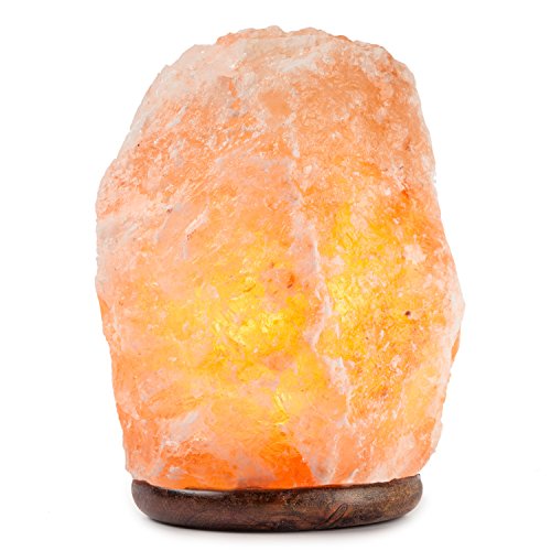 HemingWeigh Natural Himalayan Rock Salt Lamp 19-25 Lbs. With Wood Base, Electric Wire & Bulb