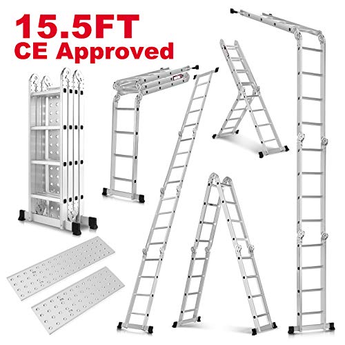 Idealchoiceproduct 15.5' Giant Aluminum Multi Purpose Folding Ladder