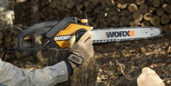 A chainsaw up close