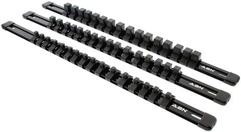 ABN Black Aluminum SAE Socket Organizer
