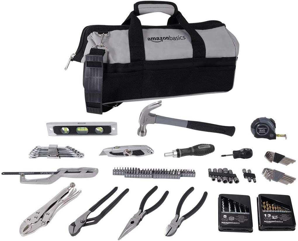 AmazonBasics 115 Piece Home Repair Tool Kit Set