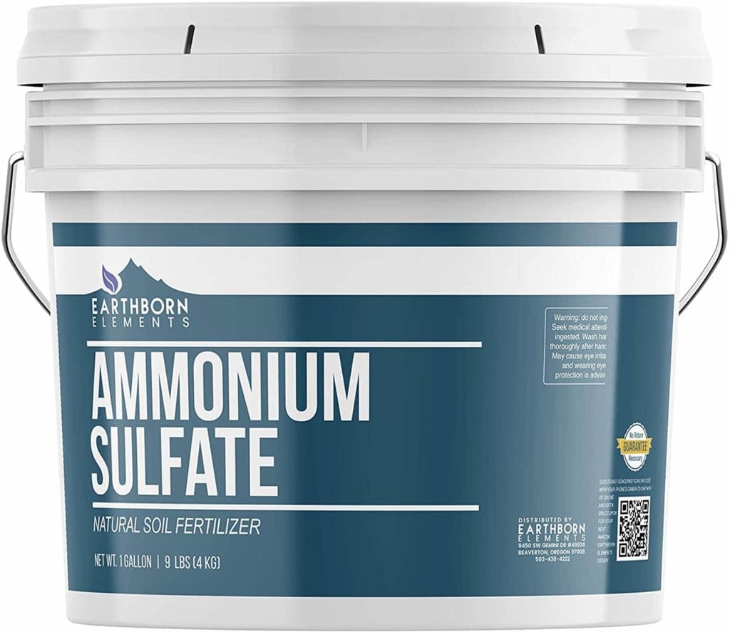 Ammonium Sulfate (1 Gallon Bucket, 9 lbs) by Earthborn Elements Soil Fertilizer