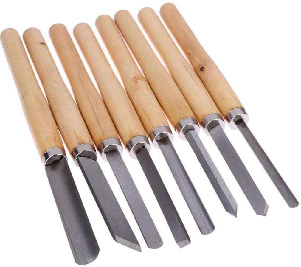 Amon Tech 8PCs Wood Carving Knife Lathe Chisel Set