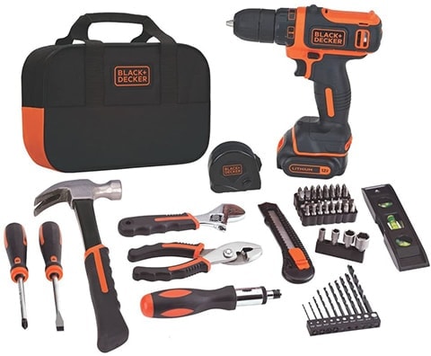 BLACK+DECKER BDCDD12PK MAX Drill & Home Tool Kit