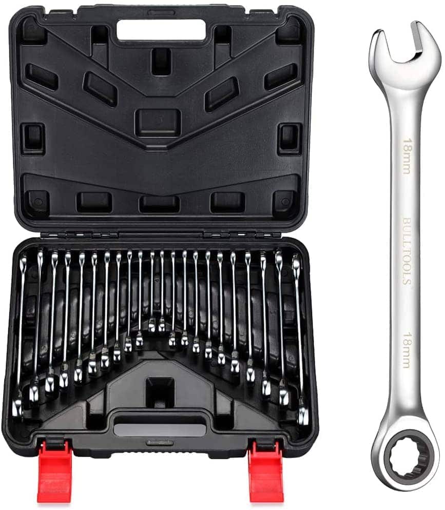 BULLTOOLS 22-Piece Ratchet Box End and Open End Wrenches