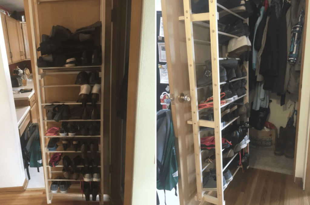 Behind the Door Shoe Rack by Instructables