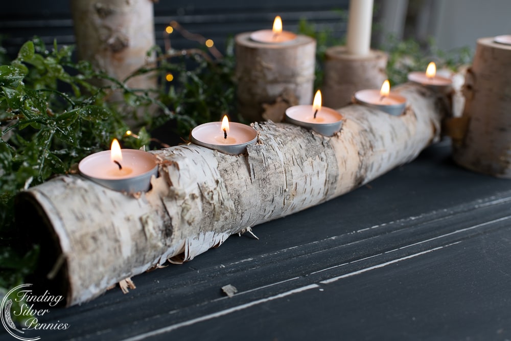 Birch candle holder