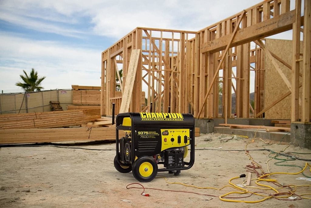 Champion 100219 Portable Generator on worksite