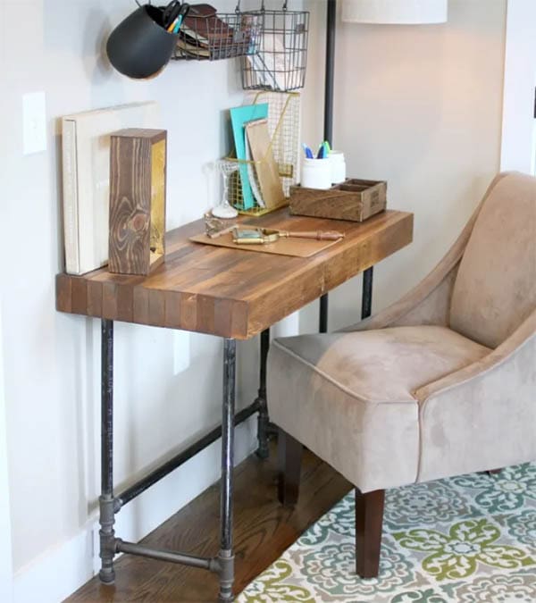 Custom Industrial Wooden Desk from Craft Thyme
