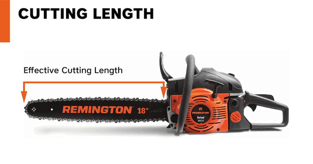 Chainsaw bar cutting length