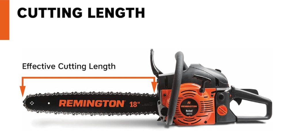 Chainsaw bar cutting length