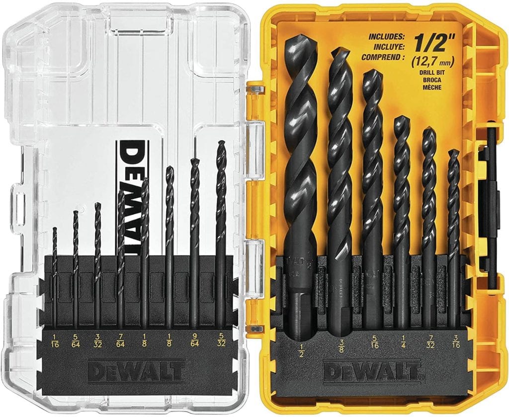 DEWALT DWA1184 14Piece Set Black Oxide Coated HSS Twist Drill Bit Set