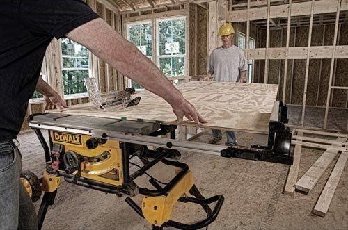 DEWALT DWE7491RS wood in table