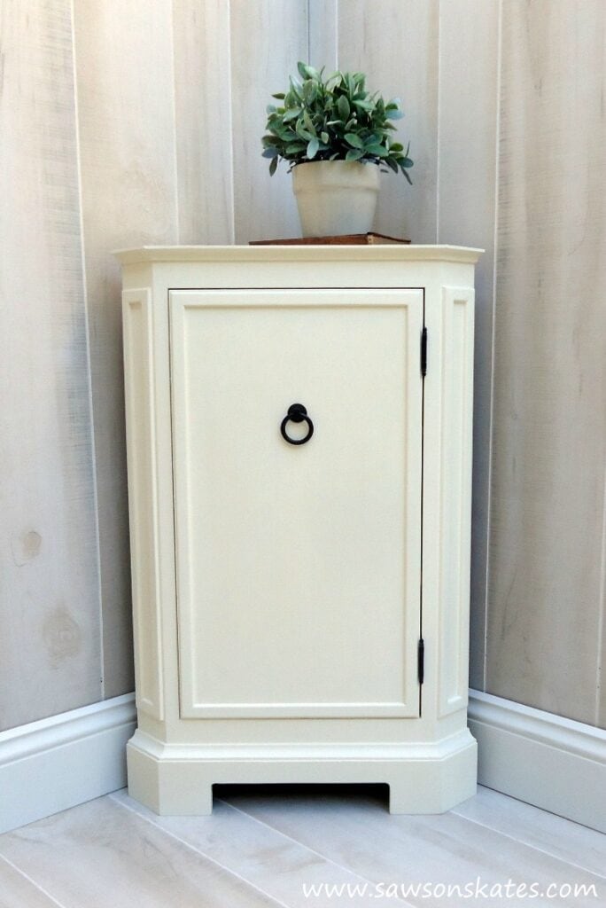 DIY Corner Cabinet Inspired by Catalog Retailer