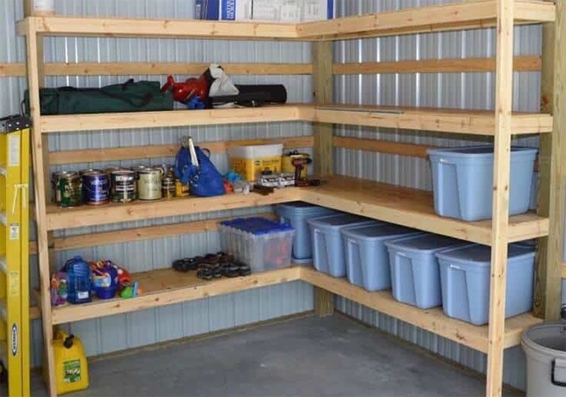 DIY Corner Storage Shelves from Kenarry