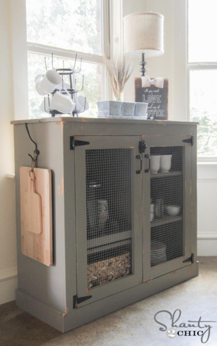 DIY Farmhouse Coffee Cabinet