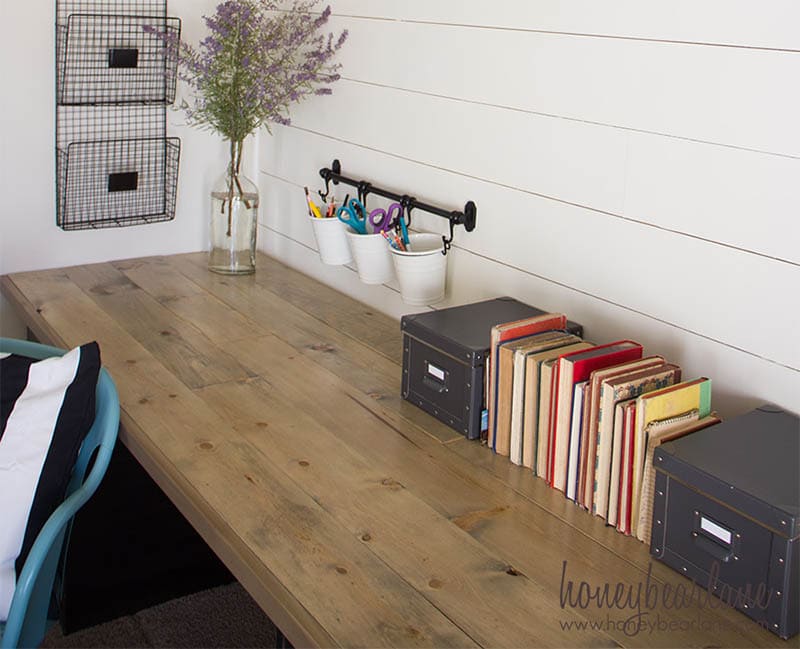 DIY Industrial Farmhouse Desk from Honeybear Lane