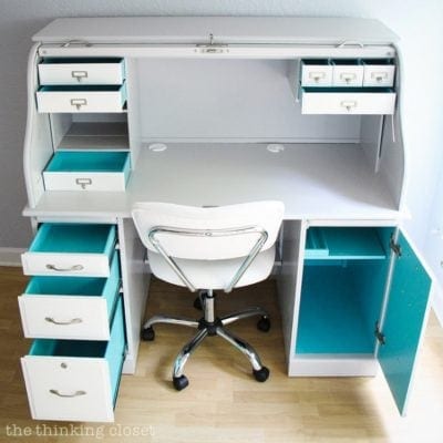 DIY Roll-Top Desk Makeover from the Thinking Closet
